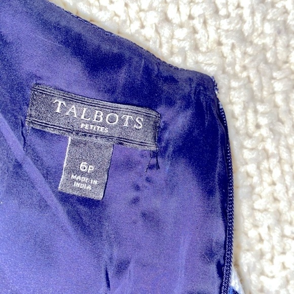 Talbots blue floral dress size 6 petite - Picture 5 of 10